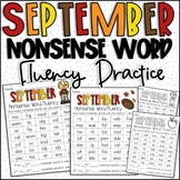 September Nonsense Word Fluency Practice Activities