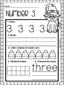 October Number Printables (for Kindergarten) | TpT