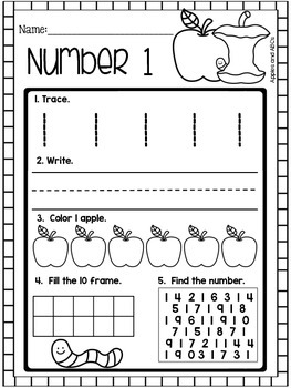 September Number Printables (for Kindergarten) | TpT