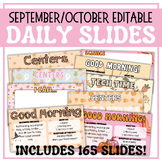September/October Editable Daily & Morning Slides | Fall H