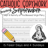 2023 September PRINTING Catholic Copywork: Saints' Feast D