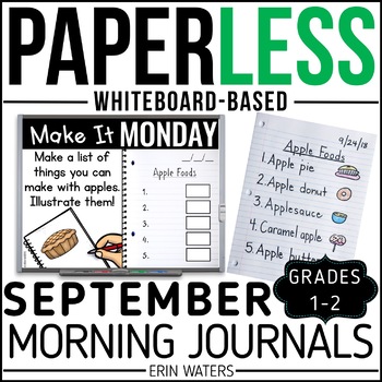 Preview of September 1st Grade + 2nd Grade Morning Work - 1st + 2nd Grade Writing Prompts