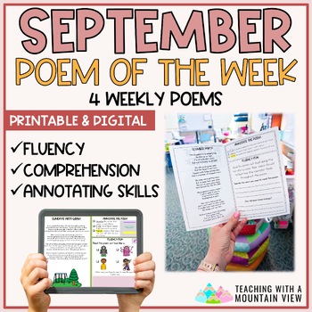 Preview of September Poem of the Week | Fluency and Comprehension