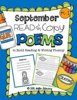 Preview of September Poems for Building Reading Fluency & Writing Stamina (K-1)