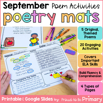 Preview of September Poems of the Week - School Poetry Activities, Shared Reading & Fluency