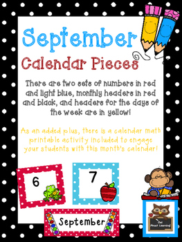 Preview of September Polka Dot Calendar Set