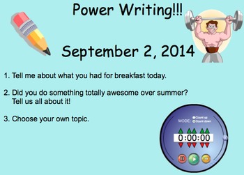 Preview of September Power Writing Prompts on SmartNotebook