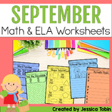 September Worksheets Math, Writing, Language - Labor Day