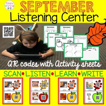 Preview of September QR Code Listening Center With Comprehension Sheets