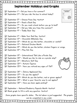 September - Question of the Day by Tara Hardink - My First Grade Zoo