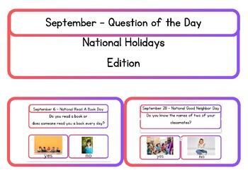 Preview of September Question of the Day - National Holiday Edition