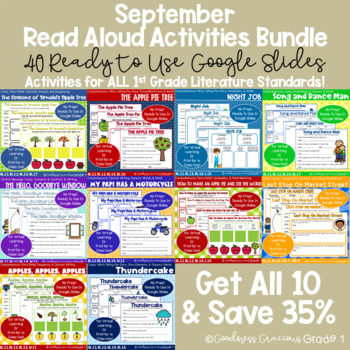 Preview of September Read Aloud Activities Bundle For All 1st Grade Lit. Standards