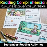 September Reading Comprehension Passages and Questions