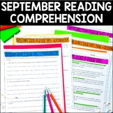 September Reading Comprehension Passages | Monthly Reading