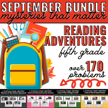 Preview of 5th Grade September Learning League Adventures- READING BUNDLE