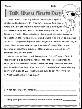 math k-1 worksheets grade Comprehension by Passages September Classroom A Reading