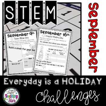 Preview of September STEM Daily Challenges