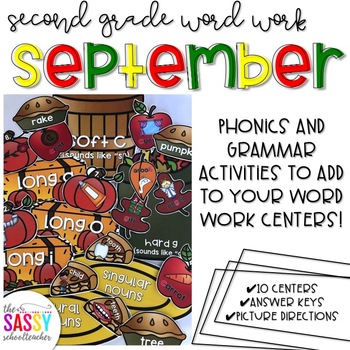 Preview of September Second Grade Literacy Centers