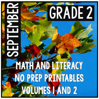 Preview of September Second Grade Math and Literacy Packet NO PREP