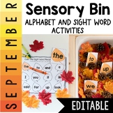 September Sensory Bin | Alphabet and Sight Words Center | 