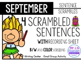 September Sentence Scrambles