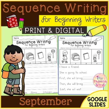 Preview of September Sequence Writing for Beginning Writers | Print & Digital