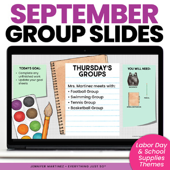 Preview of September Small Group Materials Slides - Editable Google Slides™ Template