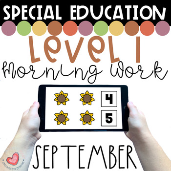 Preview of September Special Education Digital Morning Work-Level 1-Boom Cards™
