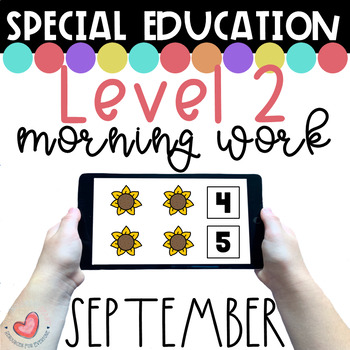 Preview of September Special Education Digital Morning Work-Level 2-Boom Cards™
