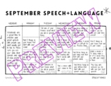 September Speech+Language Calendars