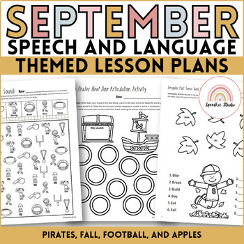 Preview of September Speech Therapy Thematic Units for Language AND Articulation NO PREP