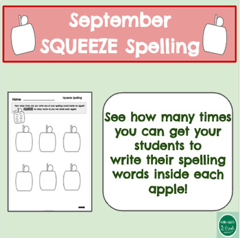 Preview of September Spelling Worksheet (SQUEEZE Spelling)