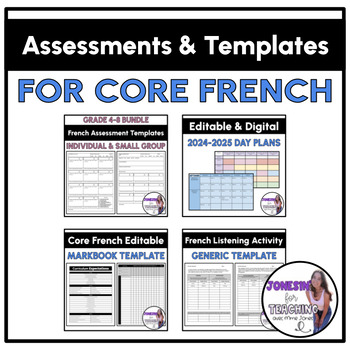Preview of September Startup Assessment, Templates, Day Plans, etc for French teachers