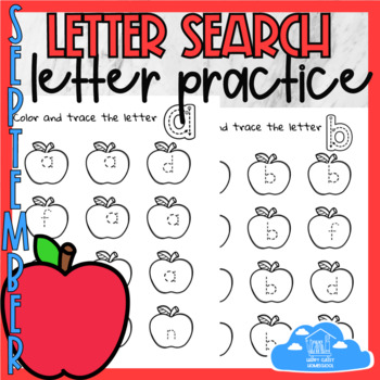 Preview of September Themed Letter Find, Trace, and Color Activity