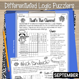 September Themed Logic Puzzles Brain Teasers Differentiate
