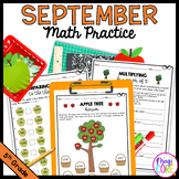 September Themed Math Practice - 5th Grade Fall Activities