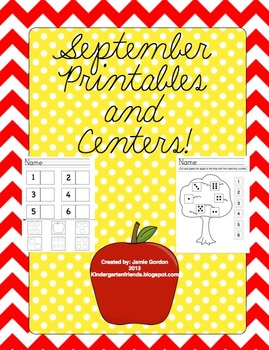 Preview of September Printables and Centers Bundle