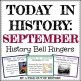 September Today in History Bell Ringers EDITABLE
