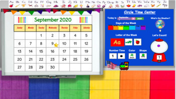 Preview of September Virtual Circle Time (Editable)