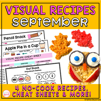 Preview of September Visual Recipes | Cheat Sheets | Speech Therapy | Life Skills