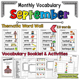 September Vocabulary Word Wall, Booklet, Writing Activitie