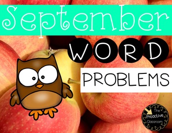 Preview of September Word Problems First Grade Addition and Subtraction Warm Ups