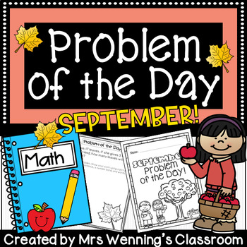 Preview of September Word Problems! (Fall Problem of the Day!) Grades 1 & 2!
