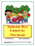 September Word Problems for Third Grade