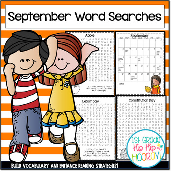 Preview of September Themed Word Searches Just Print and Go
