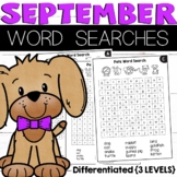 September Word Searches - differentiated - Word Find Fun W
