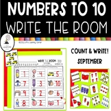 September Write the Room Numbers to 10 math center