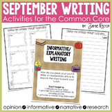 September Writing Activities Aligned to Common Core Standards