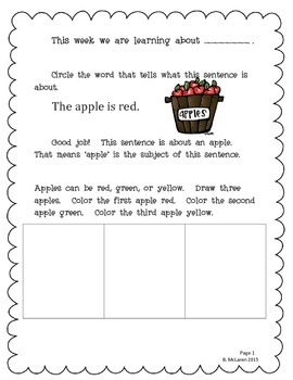 September Common Core Writing Activities for First Grade by McLaren Marvels