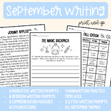 September Writing Bundle, Comprehension, Writing Prompts, 